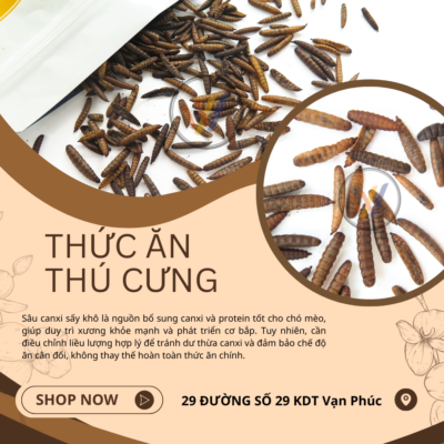 Sâu canxi sấy khô bổ sung canxi và protein tốt cho chó mèo