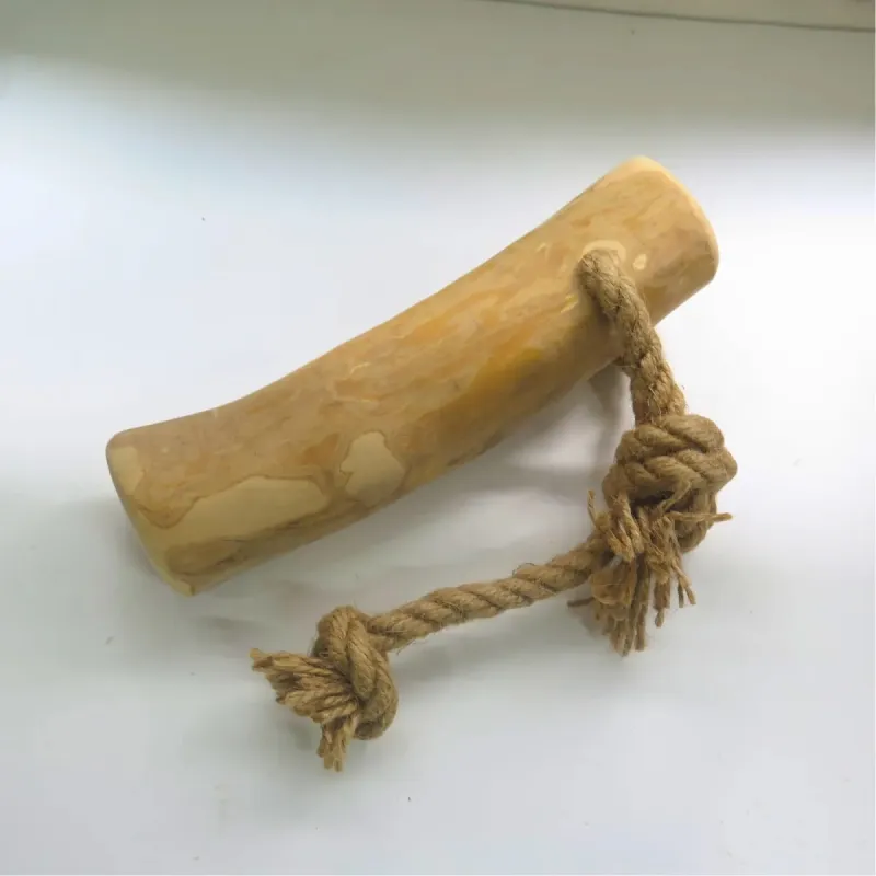Thanh gỗ cà phê buộc dây gai dầu thắt nút làm đồ chơi kéo co cho chó
